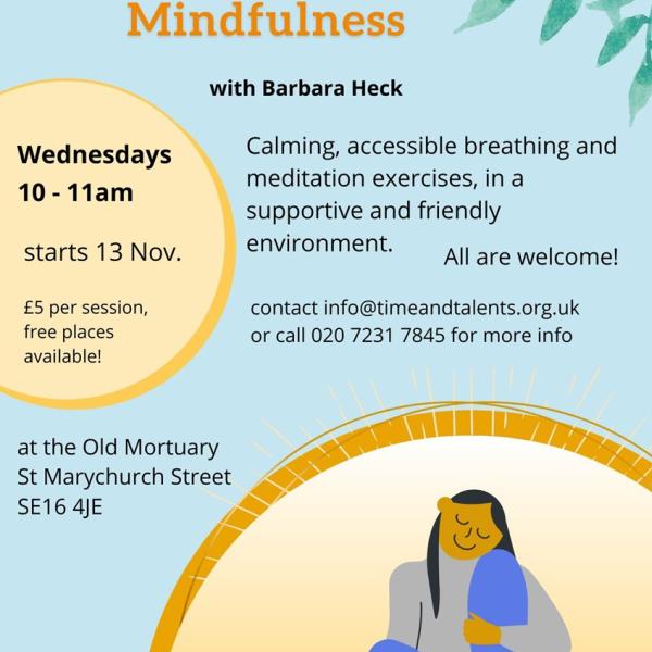 flyer of meditation & mindfulness course 