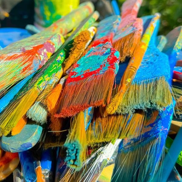 colourful paint brushes